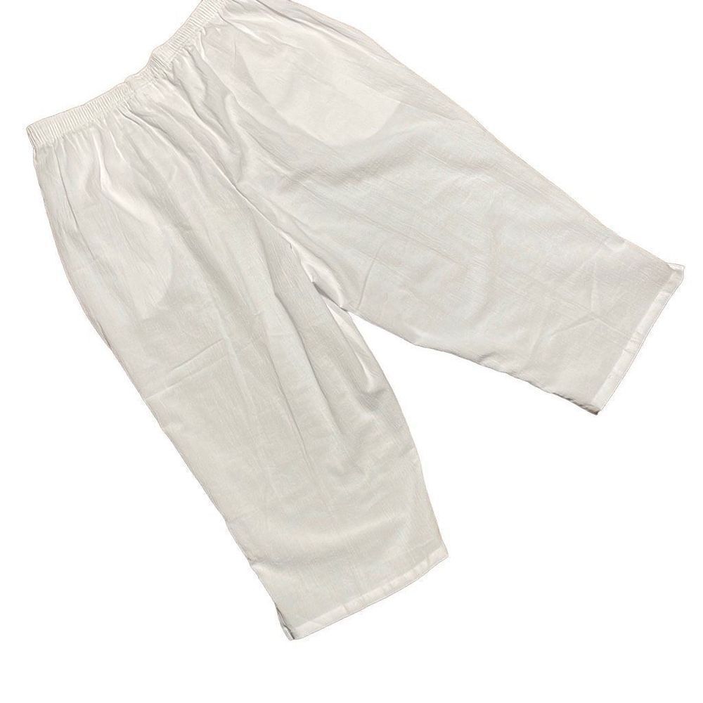 Jeno Neuman White Capri pants with pockets and stretch waist 16 WP